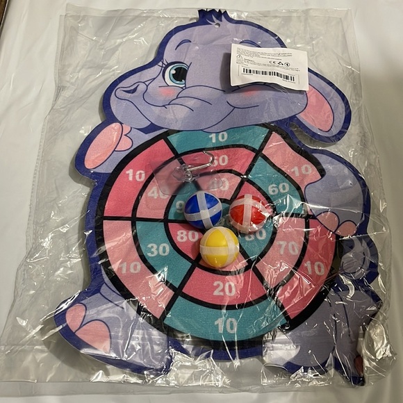 Elephant Interactive Educational Toy -Cartoon Animal Dart Board Sticky Ball - Picture 3 of 3